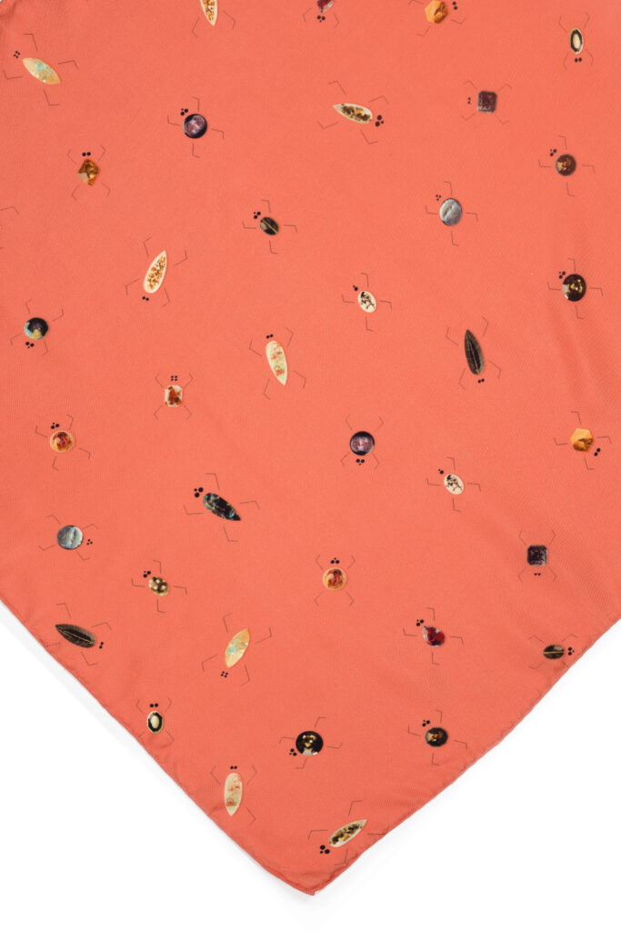 Coral Bugs Print Silk Scarf